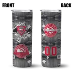 personalized atlanta hawks chevron v red gray skinny tumbler best selling 1.webp