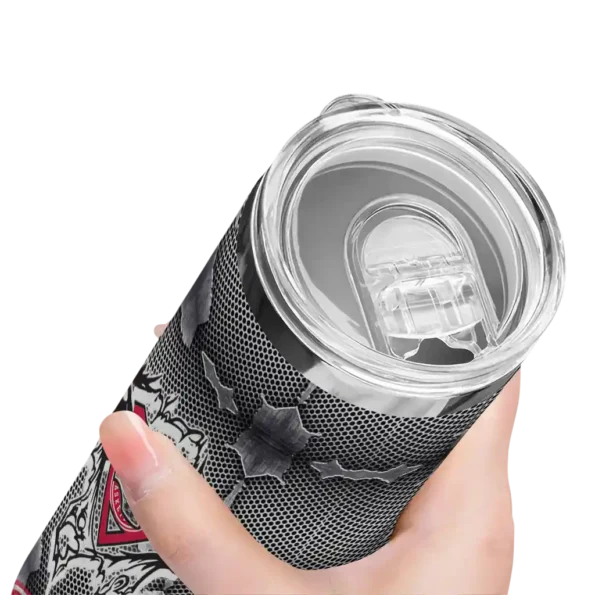 personalized atlanta hawks chevron v red gray skinny tumbler high quality.webp