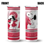 personalized atlanta hawks snoopy dog red white skinny tumbler best selling 1.webp