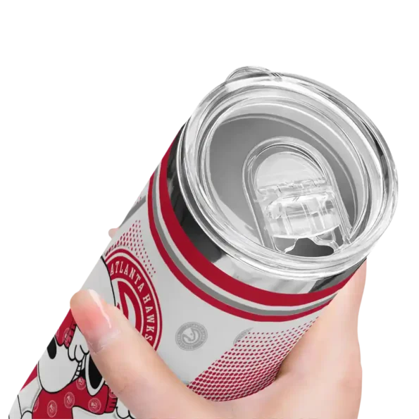 personalized atlanta hawks snoopy dog red white skinny tumbler high quality.webp