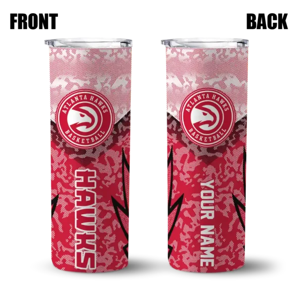 personalized atlanta hawks spiral burst print red skinny tumbler fashion forward.webp