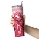 personalized atlanta hawks spiral burst print red skinny tumbler best selling 1.webp
