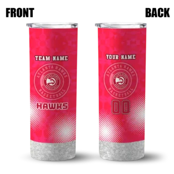 personalized atlanta hawks starburst tiles red skinny tumbler fashion forward.webp