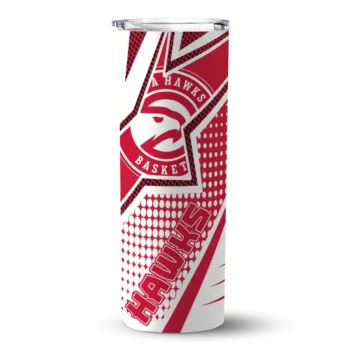 personalized atlanta hawks web stripes red white skinny tumbler best selling 1.webp