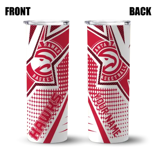 personalized atlanta hawks web stripes red white skinny tumbler fashion forward.webp