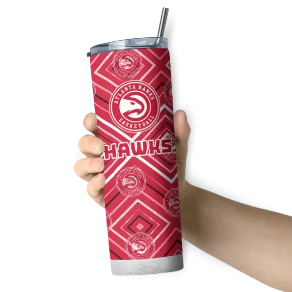 personalized atlanta hawks zipper leopard red skinny tumbler premium grade.webp