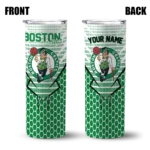 personalized boston celtics chevron stripes green skinny tumbler best selling 1.webp