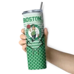 personalized boston celtics chevron stripes green skinny tumbler best selling 1.webp