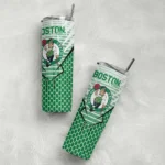 personalized boston celtics chevron stripes green skinny tumbler best selling 1.webp