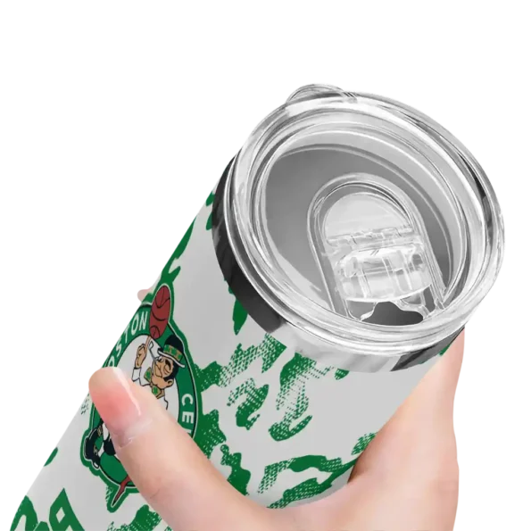 personalized boston celtics claw marks green white skinny tumbler high quality.webp