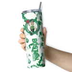 personalized boston celtics claw marks green white skinny tumbler best selling 1.webp