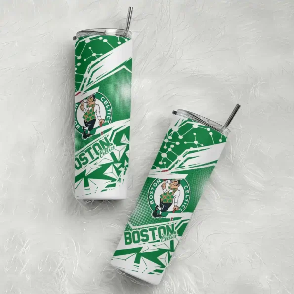 personalized boston celtics helmet clash green skinny tumbler top rated.webp