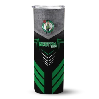 personalized boston celtics hexagon honeycomb green black skinny tumbler best selling 1.webp