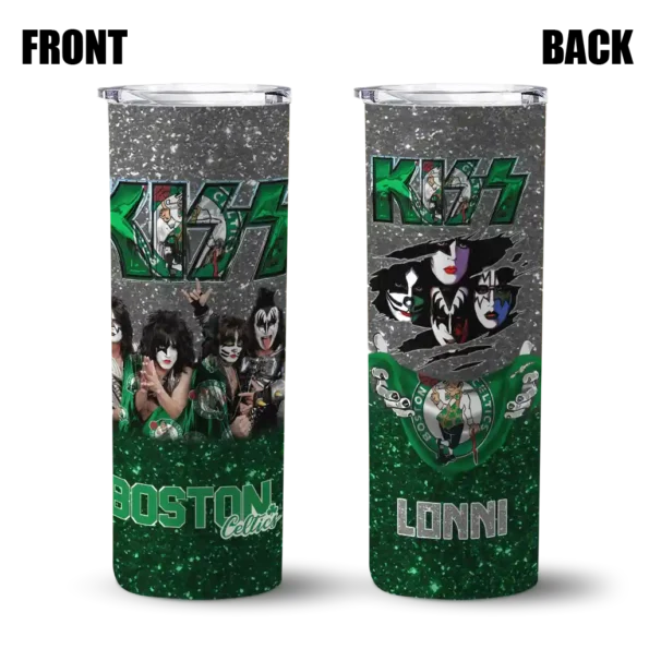personalized boston celtics kiss band white skinny tumbler fashion forward.webp