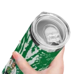 personalized boston celtics metallic grid green skinny tumbler best selling 1.webp