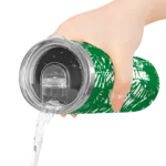 personalized boston celtics metallic grid green skinny tumbler best selling 1.webp