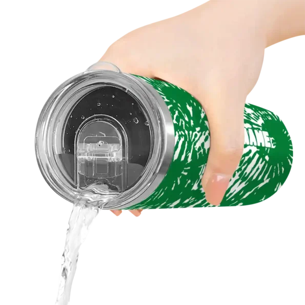 personalized boston celtics metallic grid green skinny tumbler latest model.webp