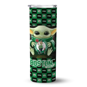 personalized boston celtics yoda cozy green black skinny tumbler best selling 1.webp