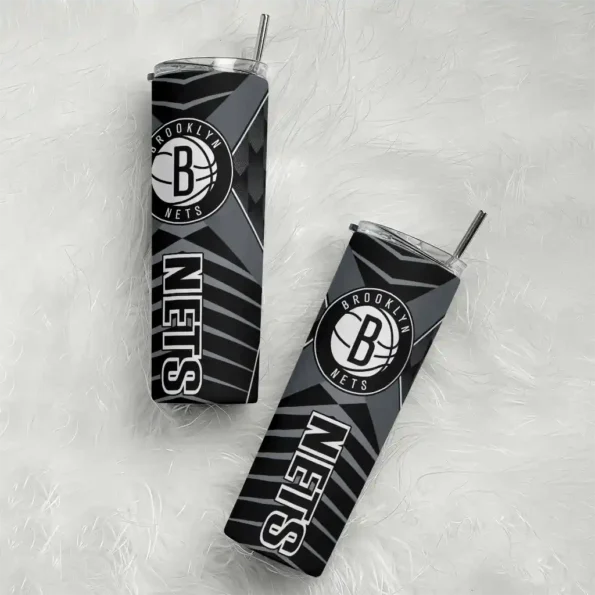 personalized brooklyn nets camo texture black skinny tumbler top rated.webp
