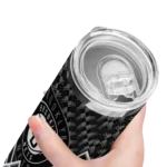 personalized brooklyn nets monogram burst black white skinny tumbler best selling 1.webp