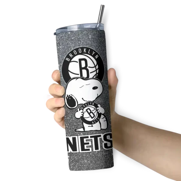 personalized brooklyn nets snoopy attitude black skinny tumbler premium grade.webp