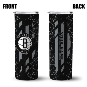 personalized brooklyn nets star pop black skinny tumbler fashion forward.webp