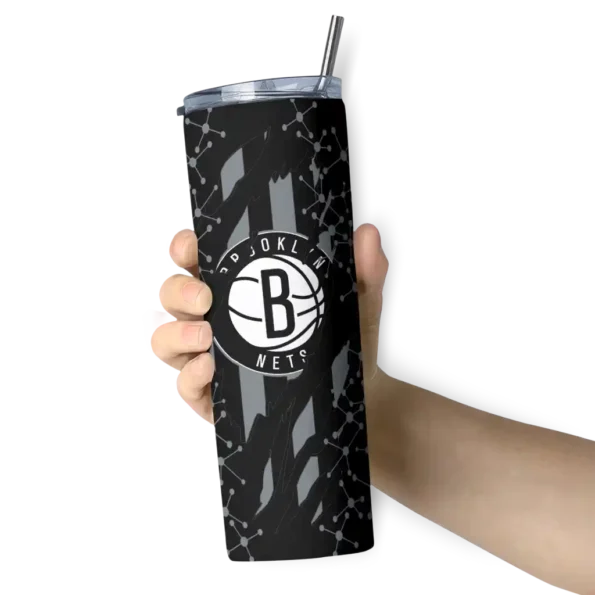 personalized brooklyn nets star pop black skinny tumbler premium grade.webp