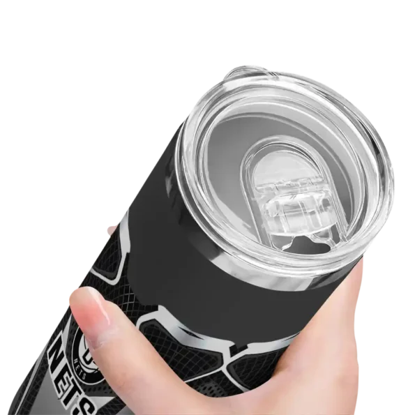 personalized brooklyn nets superman emblem black skinny tumbler high quality.webp