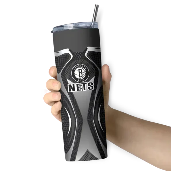 personalized brooklyn nets superman emblem black skinny tumbler premium grade.webp