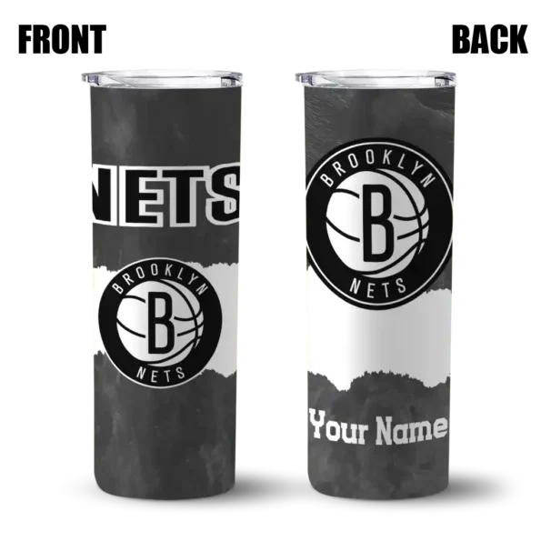 personalized brooklyn nets torn band black white skinny tumbler fashion forward.webp