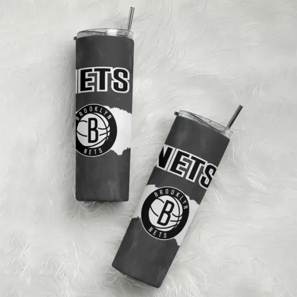 personalized brooklyn nets torn band black white skinny tumbler top rated.webp