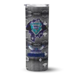 personalized charlotte hornets chevron v teal gray skinny tumbler best selling 1.webp