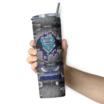 personalized charlotte hornets chevron v teal gray skinny tumbler best selling 1.webp