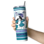 personalized charlotte hornets snoopy dog teal white skinny tumbler best selling 1.webp