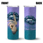 personalized charlotte hornets sparkle lips teal skinny tumbler best selling 1.webp