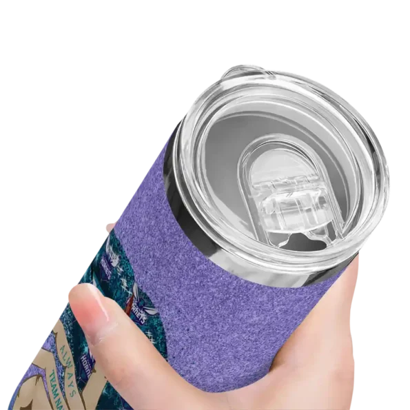 personalized charlotte hornets sparkle lips teal skinny tumbler high quality.webp