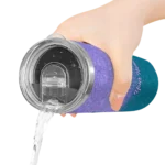 personalized charlotte hornets sparkle lips teal skinny tumbler best selling 1.webp