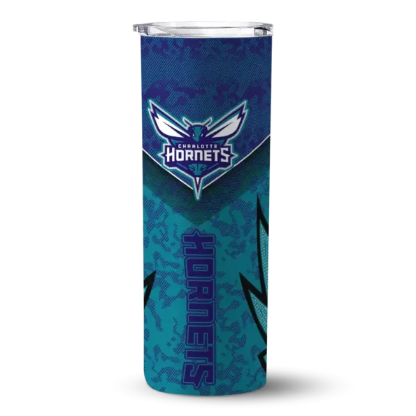 personalized charlotte hornets spiral burst print teal skinny tumbler best selling.webp