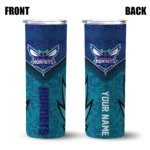 personalized charlotte hornets spiral burst print teal skinny tumbler best selling.webp