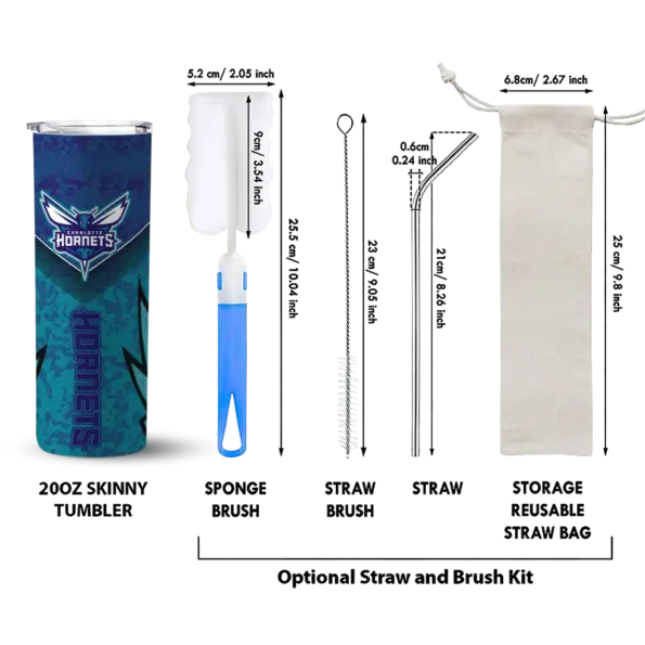 personalized charlotte hornets spiral burst print teal skinny tumbler new arrival.webp