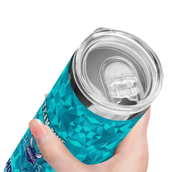 personalized charlotte hornets starburst tiles teal skinny tumbler high quality.webp
