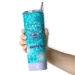 personalized charlotte hornets starburst tiles teal skinny tumbler best selling 1.webp