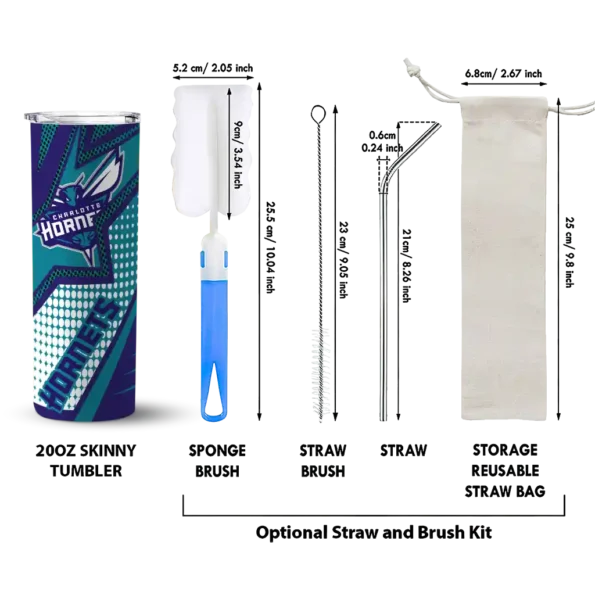 personalized charlotte hornets web stripes teal white skinny tumbler new arrival.webp