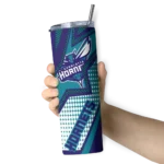 personalized charlotte hornets web stripes teal white skinny tumbler best selling 1.webp