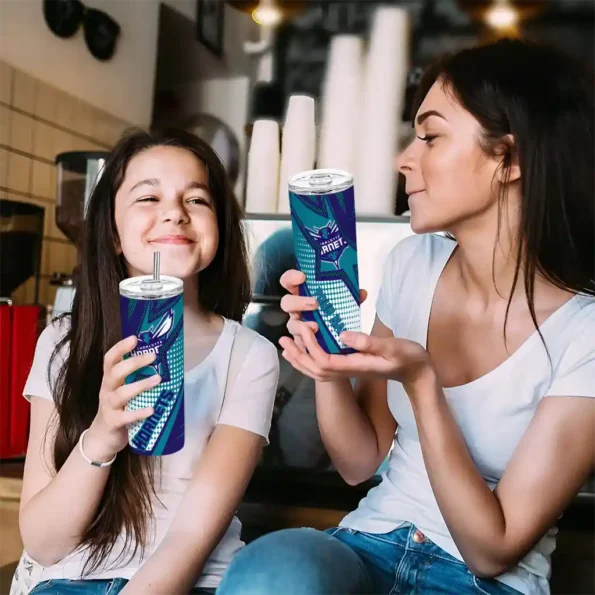 personalized charlotte hornets web stripes teal white skinny tumbler trendy.webp