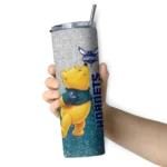 personalized charlotte hornets winnie the pooh teal gray skinny tumbler best selling 1.webp