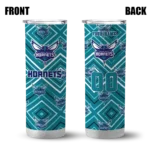 personalized charlotte hornets zipper leopard teal skinny tumbler best selling 1.webp