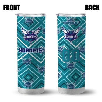 personalized charlotte hornets zipper leopard teal skinny tumbler fashion forward.webp