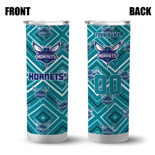 personalized charlotte hornets zipper leopard teal skinny tumbler fashion forward.webp