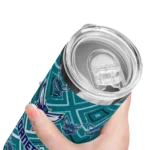 personalized charlotte hornets zipper leopard teal skinny tumbler best selling 1.webp